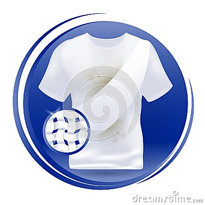 T-shirt clean icon. symbol, logo, sign, sticker, label, tag, banner. Round Style graphic design template. Isolated background. Mad Vector Illustration